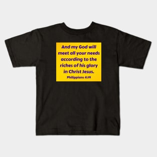 Bible Verse Philippians 4:19 Kids T-Shirt